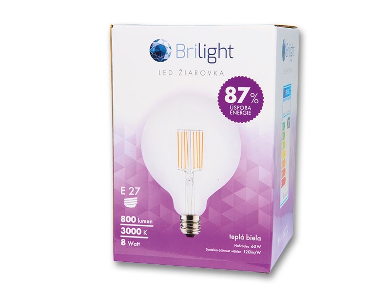 LED žárovka s vláknem 8W-E27 teplá - foto 6 LED žárovka s vláknem 8W-E27 teplá - foto 6