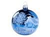 Skleněná vánoční koule chaloupka 8cm, modrá