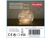 Skleněná vánoční koule s žebrováním 10LED,12x10,5cm