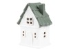 Keramický domček so zelenou strechou 12x8,3x16,3 cm LED