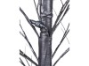 LED větvičkový strom, 150cm, černý, venkovní