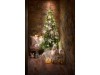 Keramický domček so zelenou strechou 12x8,3x16,3 cm LED