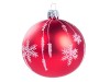Skleněná vánoční koule vločky 8cm, červená