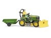 Bruder 62104 - bworld Záhradný traktor John Deere s vozíkom a figúrkou