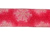 Červená vánočná stuha so zlatými vločkami 6,3 x 910 cm - foto3