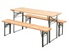 Zahradní pivní set 180cm stůl + 2 lavice, dřevo/kov