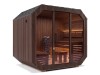 Fínska sauna Iconix Panorama L - hnedý ext/tmavý int
