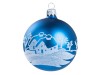 Sklenená vianočná guľa zima 8cm, modrá