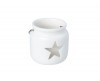 Lampáš hviezda 8cm biela, keramika