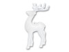 Vianočná dekorácia biely jeleň 13cm, plast