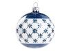Sklenená vianočná guľa hviezdičky 8cm, modrá