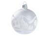 Skleněná vánoční koule vesnice 8cm, stříbrná