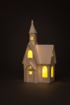 LED dekorácia kostolík porcelánový, 25cm - foto2