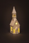 LED dekorácia kostolík porcelánový, 21,2cm - foto2