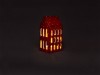 Keramický domeček na svíčku, 17,5 cm, červený - foto2