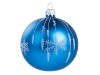 Sklenená vianočná guľa vločky 8cm, modrá