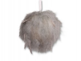 Vánoční koule Ø14cm stříbrná, peří
