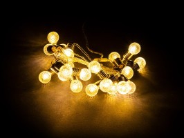 Řetěz 20xLED, žárovičky kulaté, teplá bílá Řetěz 20xLED, žárovičky kulaté, teplá bílá