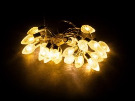 Řetěz 20xLED, žárovičky oválné, teplá bílá Řetěz 20xLED, žárovičky oválné, teplá bílá