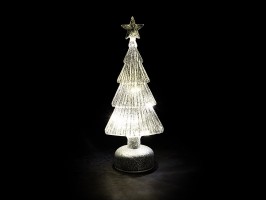 Skleněný stromek LED, 10LED, 11,8x8,3x29,5 cm Skleněný stromek LED, 10LED, 11,8x8,3x29,5 cm