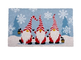 Vianočná rohožka - Škriatkovia, 45x75 cm