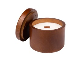 Svíčka ve dřevě, vůně praskajícího dřeva,10x8cm, 150g Vonná sojová svíčka ve dřevě, vůně praskajícího dřeva, 10x8cm, 150 g