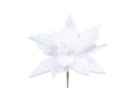 Biely vianočný plyšový kvet, 24cm Biely vianočný plyšový kvet, 24cm
