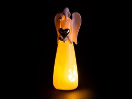 Anděl se srdcem na dlani 9x7,5x25 cm, LED Anděl se srdcem na dlani 9x7,5x25 cm, LED