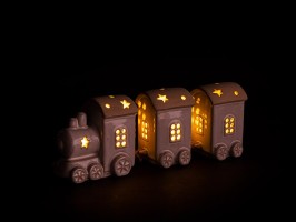 Keramický vláček 24,5x6,5x9,5 cm, LED Keramický vláček 24,5x6,5x9,5 cm, LED