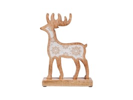 Jelen, severský, mangové dřevo, 19x26 cm Jelen, severský, mangové dřevo, 19x26 cm