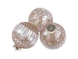 Baňka čirá se zlatým dekorem, 3x80 mm Baňka čirá se zlatým dekorem, 3x80 mm