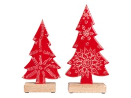 Tradiční stromek z mangového dřeva, 2 ks,  12,50x24,16,50x28 cm Tradiční stromek z mangového dřeva, 2 ks,  12,50x24,16,50x28 cm
