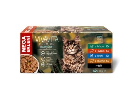 Vivavita kapsičky pro kočky 40x85g v želé