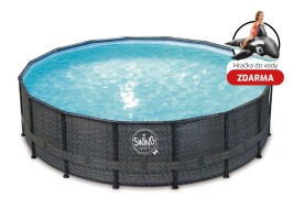 Bazén SWING FRAME Tmavý Ratan 4,88x1,22m