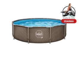 Bazén Swing FRAME Hnědý Ratan 3,05x0,76m