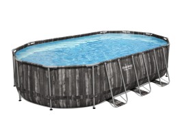 Bazén Frame Tmavé Dřevo Ovál 6,1x3,66x1,22m s příslušenstvím
