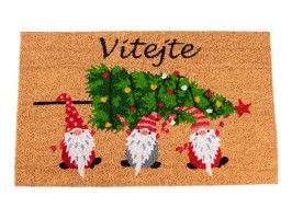 Vánoční rohožka - Skřítci se stromkem, 45x75 cm Vánoční rohožka - Skřítci se stromkem, 45x75 cm