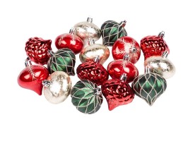 Vánoční koule, tradiční set, 16x60 mm Vánoční koule, tradiční set, 16x60 mm