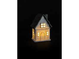 Keramický domek se zelenou střechou 12x8,3x16,3 cm LED Keramický domek se zelenou střechou 12x8,3x16,3 cm LED