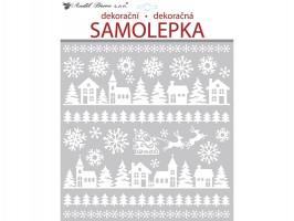 Vianočné nálepky na okná domčeky 38x31cm