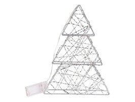 Stříbrný stromeček LED 22x5x29,5 cm