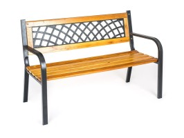 Zahradní lavička RUSTON 118x52x75cm, ocel/dřevo/plast