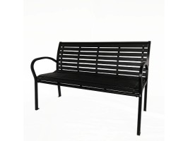 Zahradní lavička 125x60x80cm ocel/plast, černá