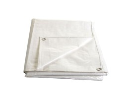 Plachta s oky 5x8m, bílá, 140g/m2, kašírovaná
