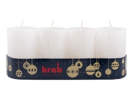 Svíčka rustik 4 ks bílá, 50x80 mm