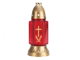 Lampa hřbitovní KŘÍŽ RATOLEST skleněná 165g