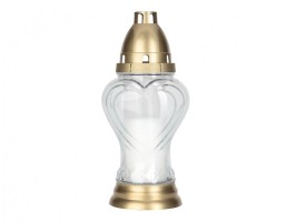 Lampa hřbitovní DEKOR SRDCE skleněná 115g