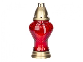 Lampa hřbitovní DEKOR SRDCE skleněná 80g
