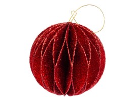 Vánoční koule glitrovaná červená 60 mm