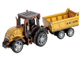 3D dřevěná skládačka Traktor s přívěsem